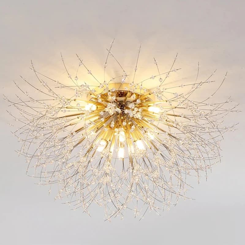 Lustre en cristal de pissenlit nordique, salon moderne, salle à manger, chambre à coucher, plafonnie