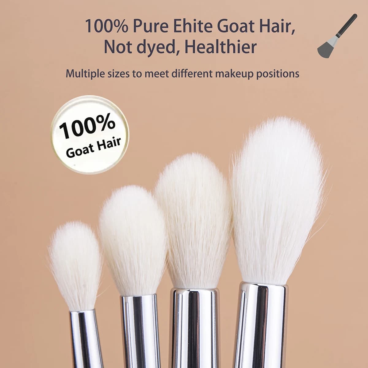 Pinceau surligneur de maquillage 100% poils de chèvre, surligneur conique, poudre de réglage du visa