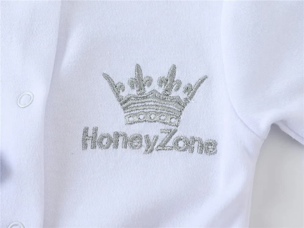 Nouveau-né bébé garçons barboteuse couronne royale Prince 100% coton ensemble de vêtements avec casq