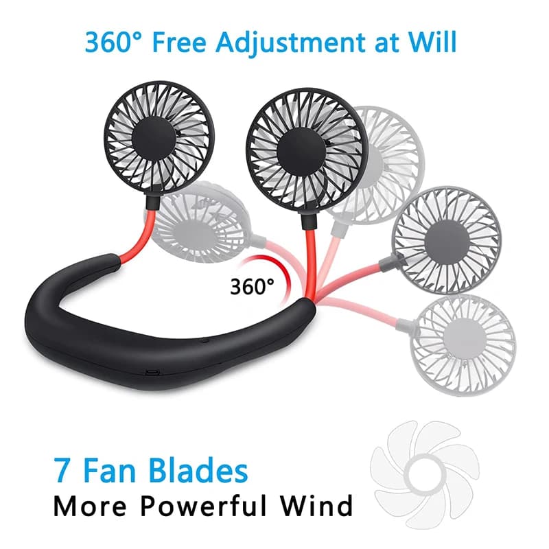Ventilateur de cou LED aste USB portable, conception de téléphone de sauna, mini ventilateur de déte