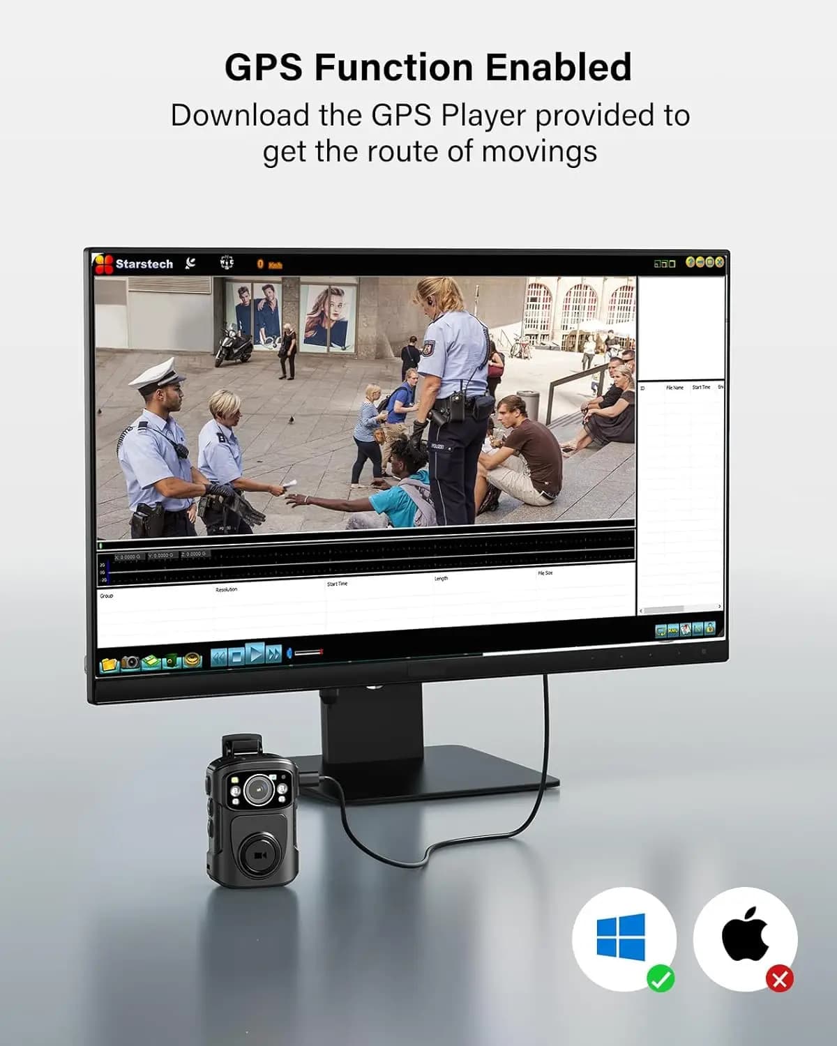 BOBLOV caméra corporelle B4K5 256G 4K IP68 caméra de Police 11 heures enregistrement vidéo Vision no