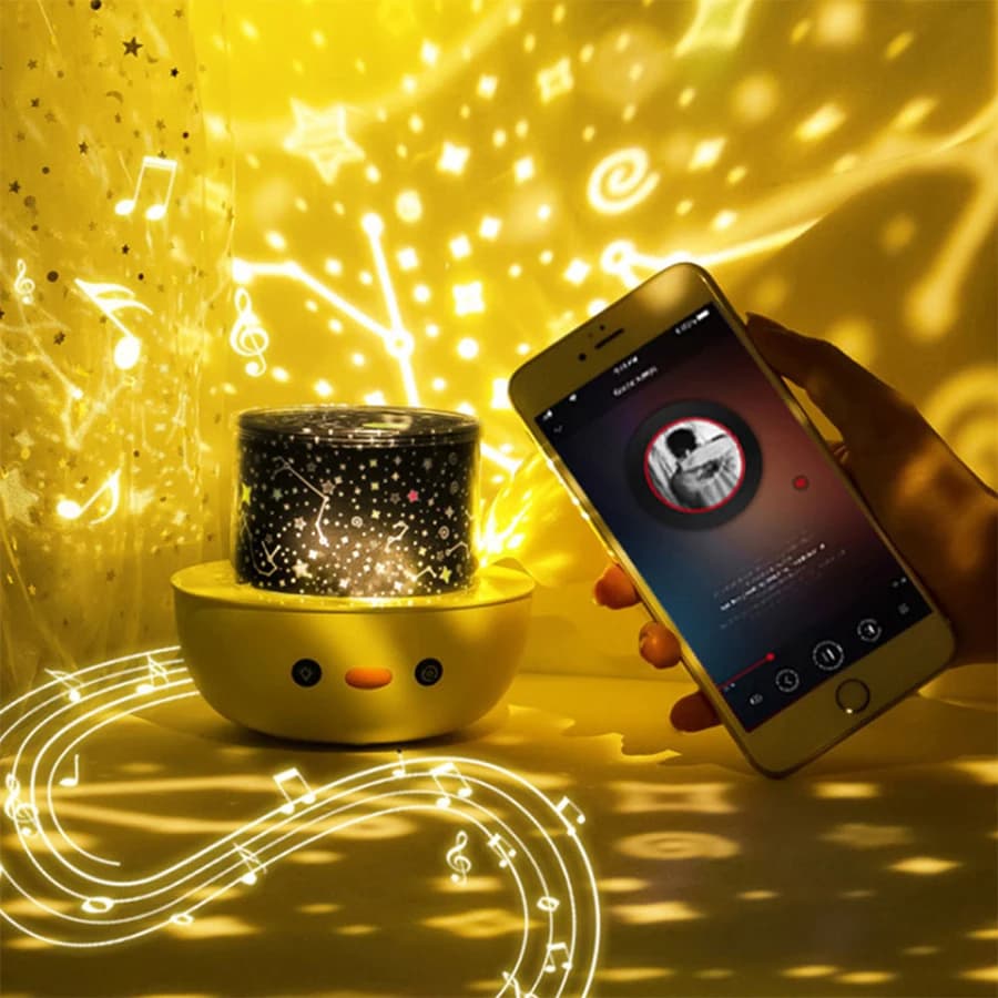 Projecteur de musique rotatif pour enfants, veilleuse d'anniversaire, cadeau de noël, Bluetooth, Pro