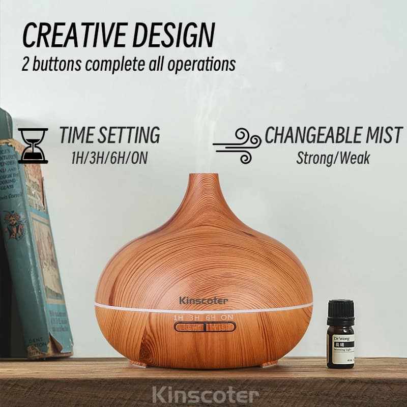 Diffuseur d'huiles essentielles d'aromathérapie de haute qualité 500ml, humidificateur d'air ultraso