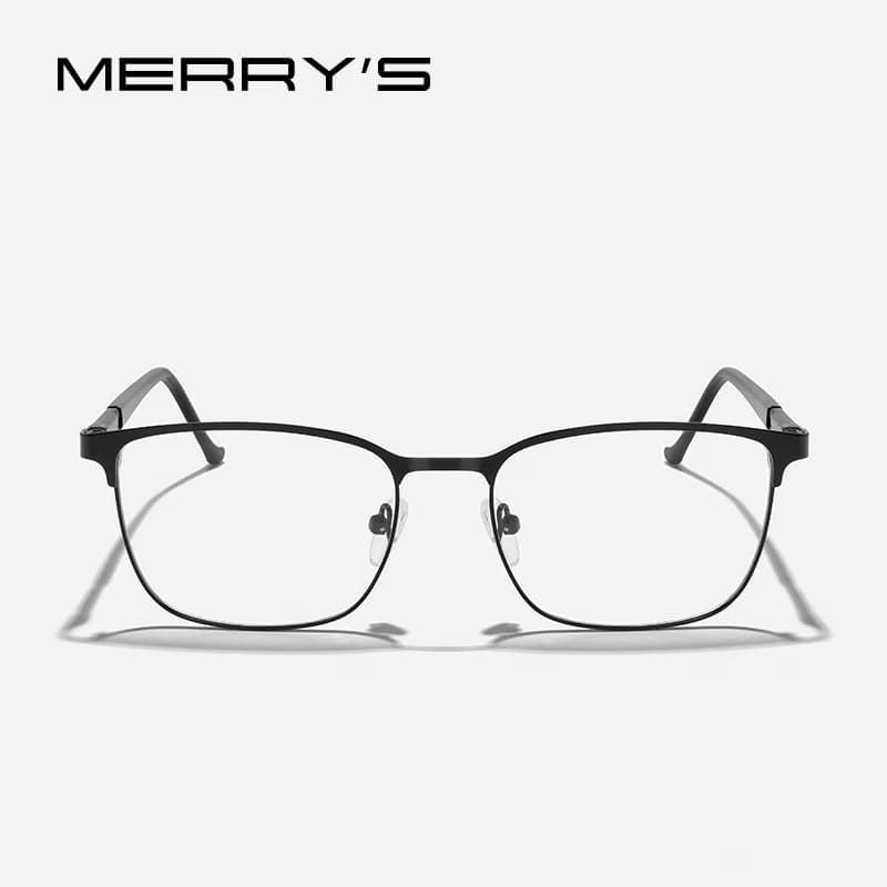 MERRYS-Lunettes optiques en alliage de titane pour hommes et femmes, montures carrées, lunettes pour