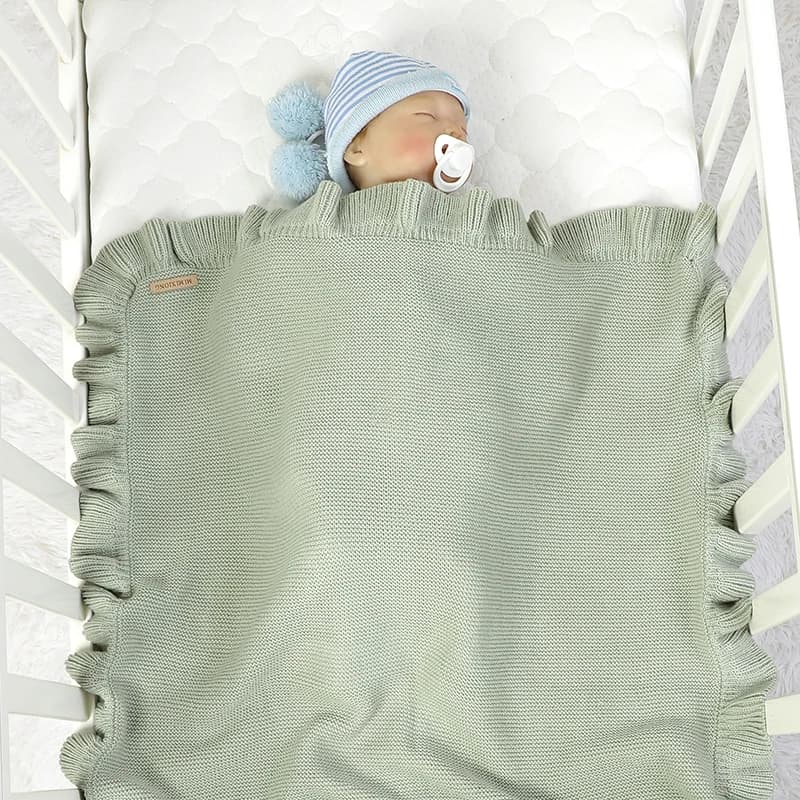 Couvertures tricotées pour bébé garçon, literie de berceau, couette à carreaux pour filles, 90x70cm,