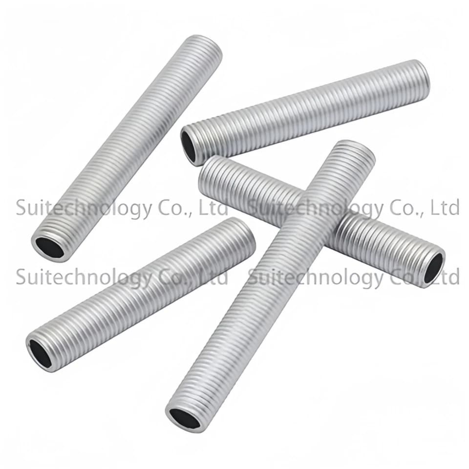2 pièces M10 vis à dents complètes Tube droit creux pôle diamètre 10mm dent extérieure galvanisée la