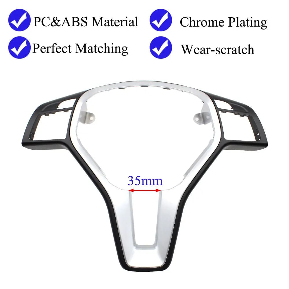 Cadre extérieur de volant en Fiber de carbone argenté, garniture de couverture pour BENZ C E GLK CLS