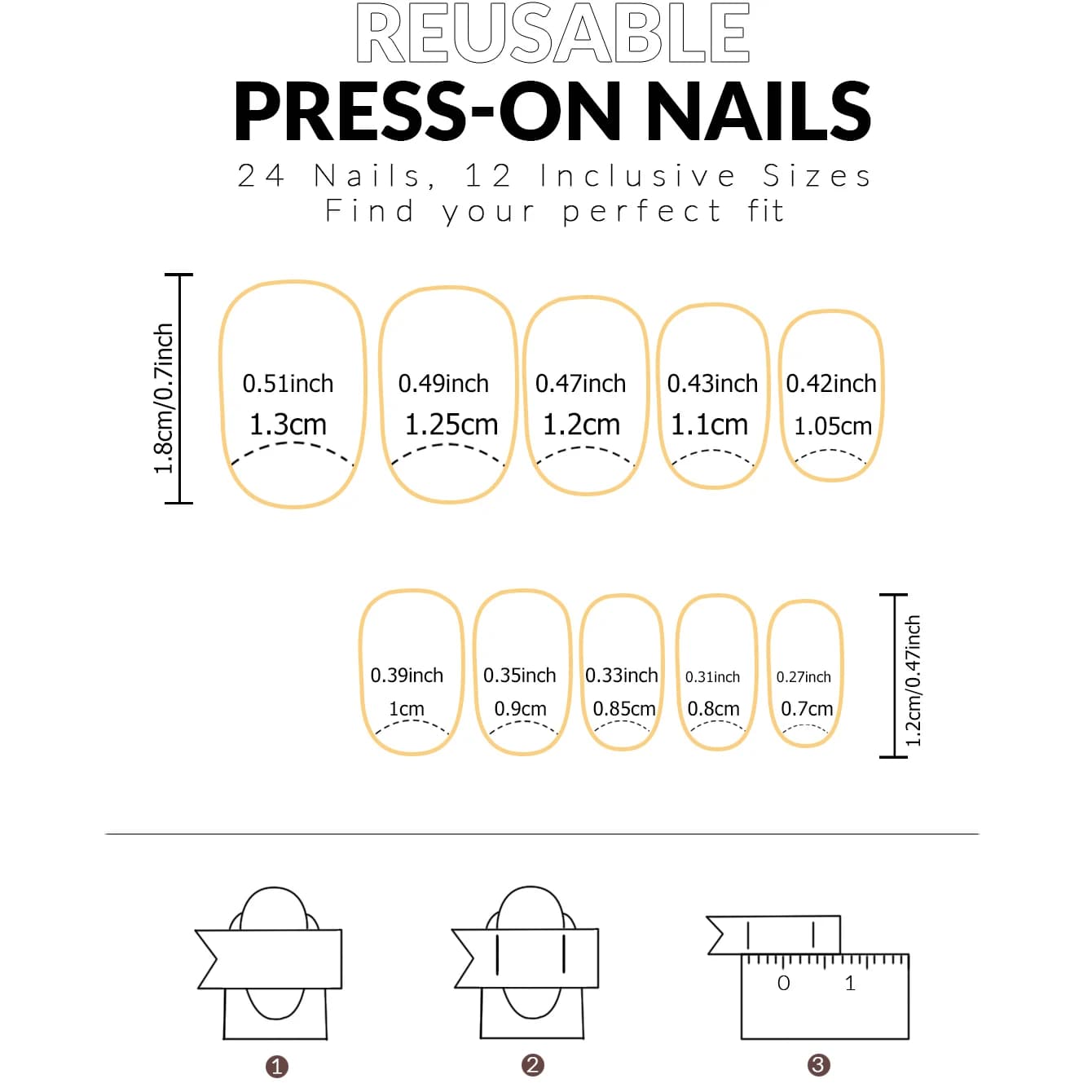 Ongles de Type presse 48 pièces, faux ongles carrés et de presse de taille moyenne, faux ongles poin