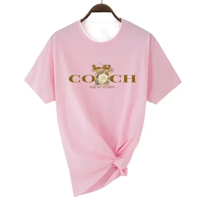 Printemps/été 2026 T-shirt femme de luxe imprimé haut col rond motif manches courtes Hip Hop T-shirt