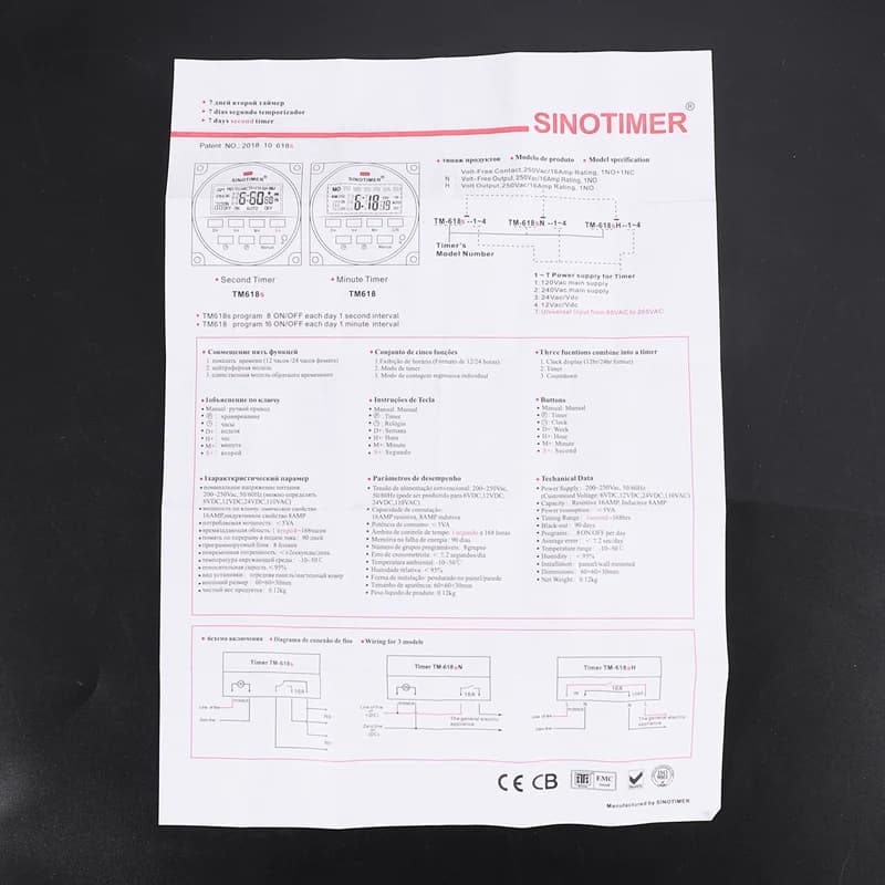 Sintimer – interrupteur numérique avec minuterie Programmable, tension de sortie Tm618h-2 V, 220V Ac