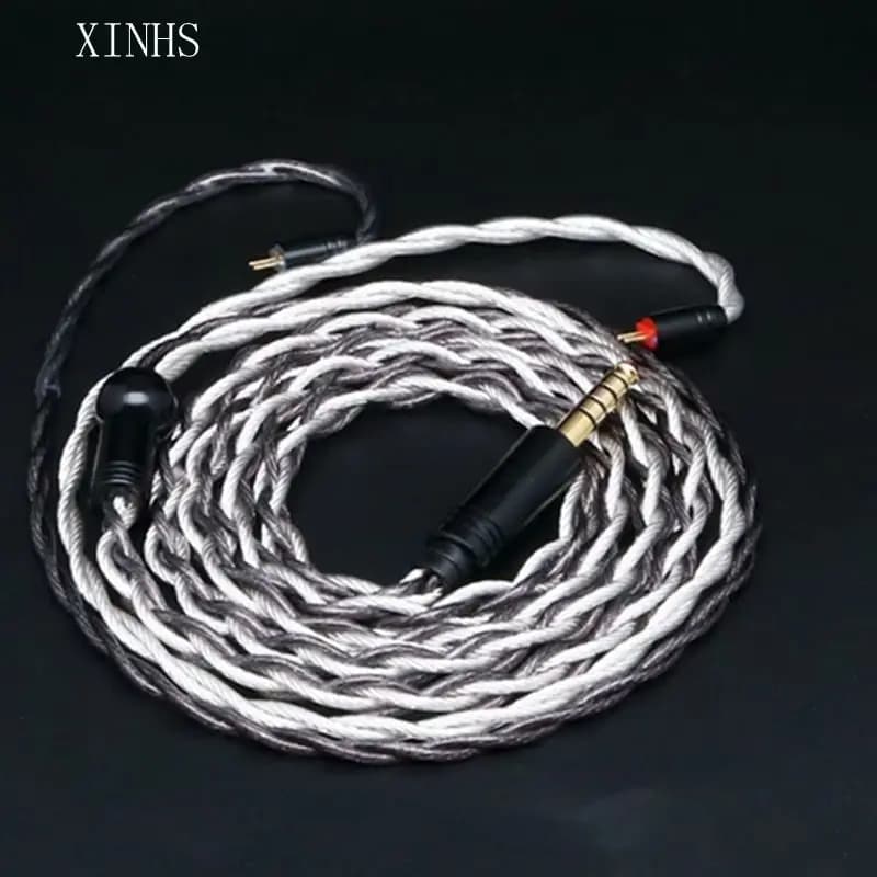 XINHS-Fil de cuivre plaqué argent monocristallin A10, 4 cœurs, graphène noir, qualité fièvre, câble 