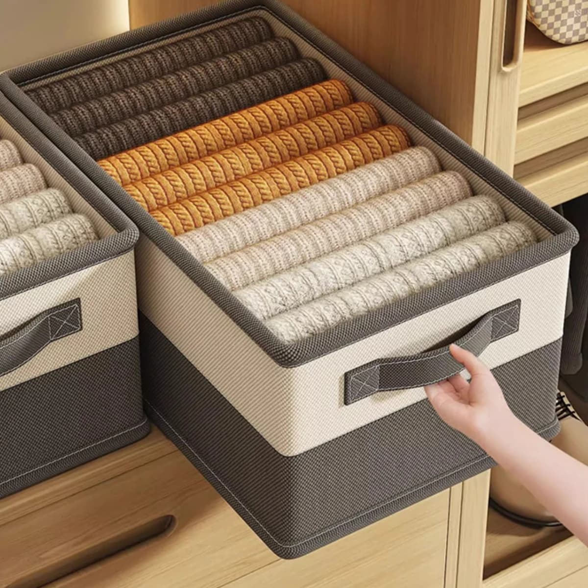 Boîte de rangement pour la maison, pour literie et vêtements, organisateur de maison avec compartime