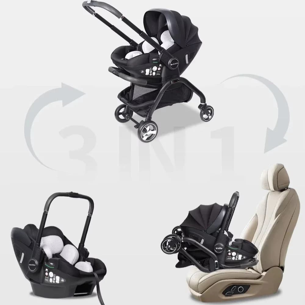 Poussette 4 en 1 pour nouveau-né, siège auto multifonction, légère, à quatre roues, poussette bidire