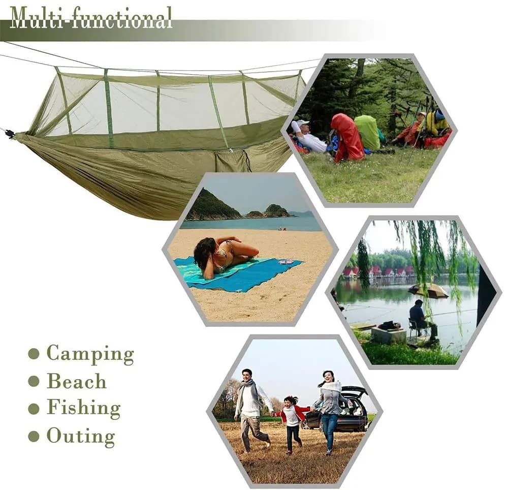 Hamac de jardin de Camping pour 2 personnes, avec moustiquaire, mobilier d'extérieur, force de lit, 