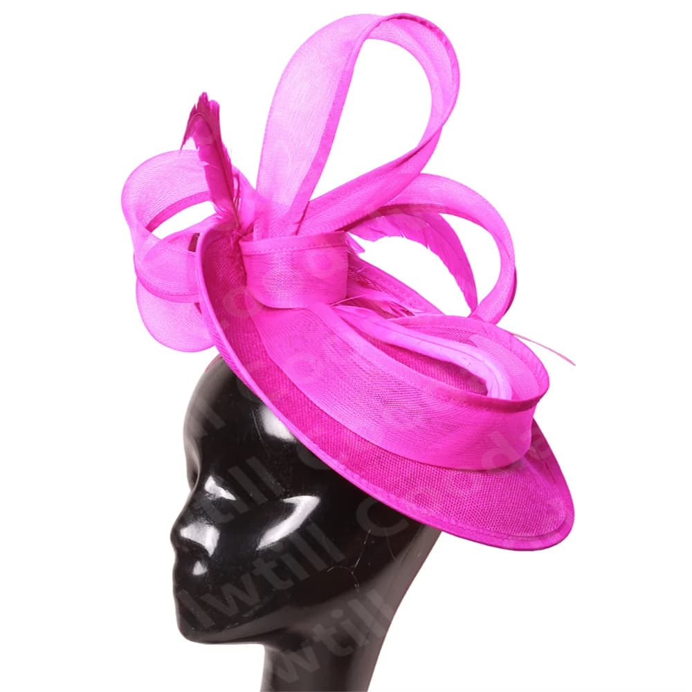Mariée mariage maille fascinateurs église chapeau dames femmes Derby grand fascinateur chapeaux fête