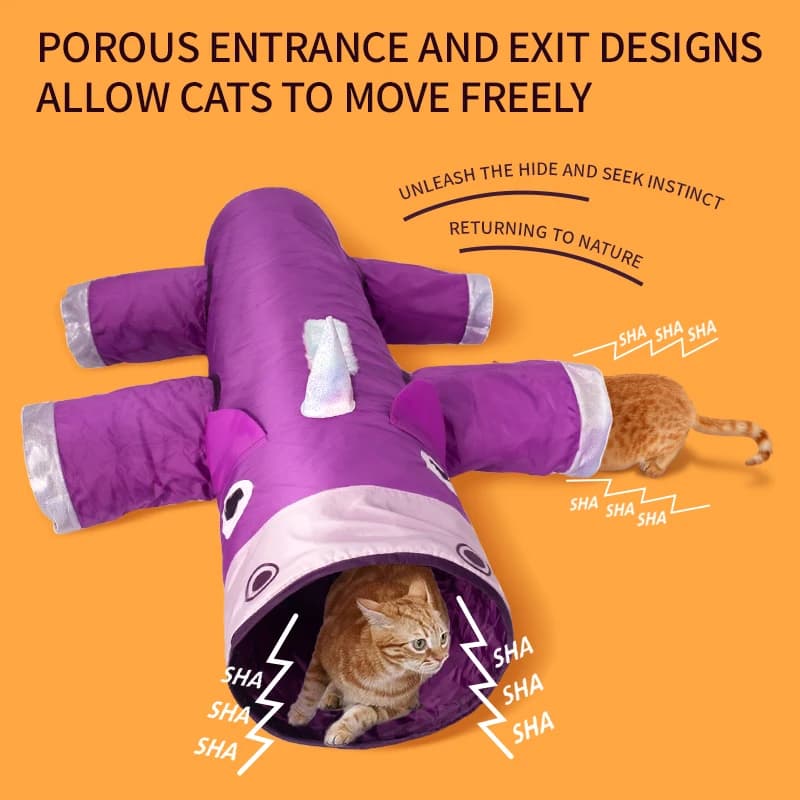 Cadeaux de Noël Jouet tunnel pour chat, grands jouets pliables pour chat et chien, conception de 6 e