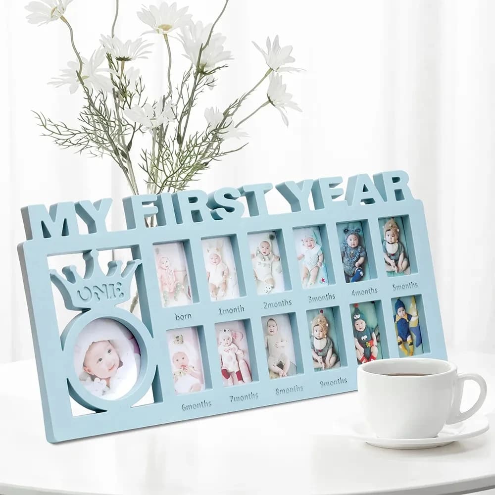 Cadre souvenir pour bébé de 0 à 12 mois, images mon premier année, cadre photo, cadeaux de mémoire p