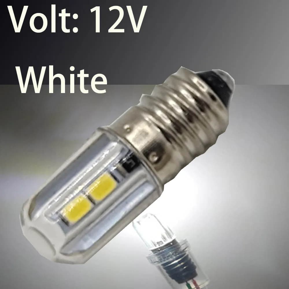 Ampoule LED E10 4SMD DC 3V 6V 12V E10 pour lampe de poche, torche de remplacement, lampe d'instrumen