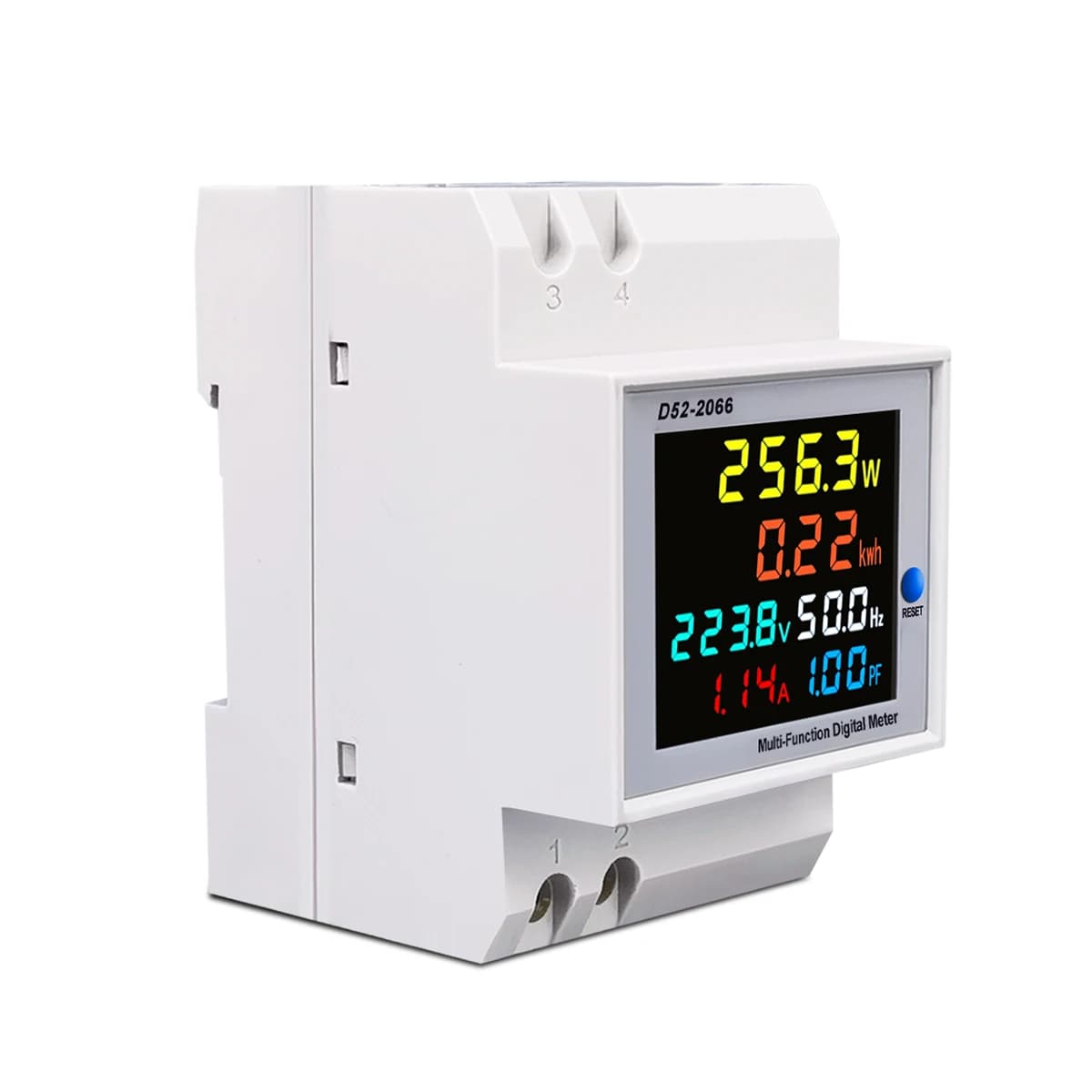 Compteur d'énergie électrique sur rail DIN, facteur de puissance de courant actif, compteur mort, mé
