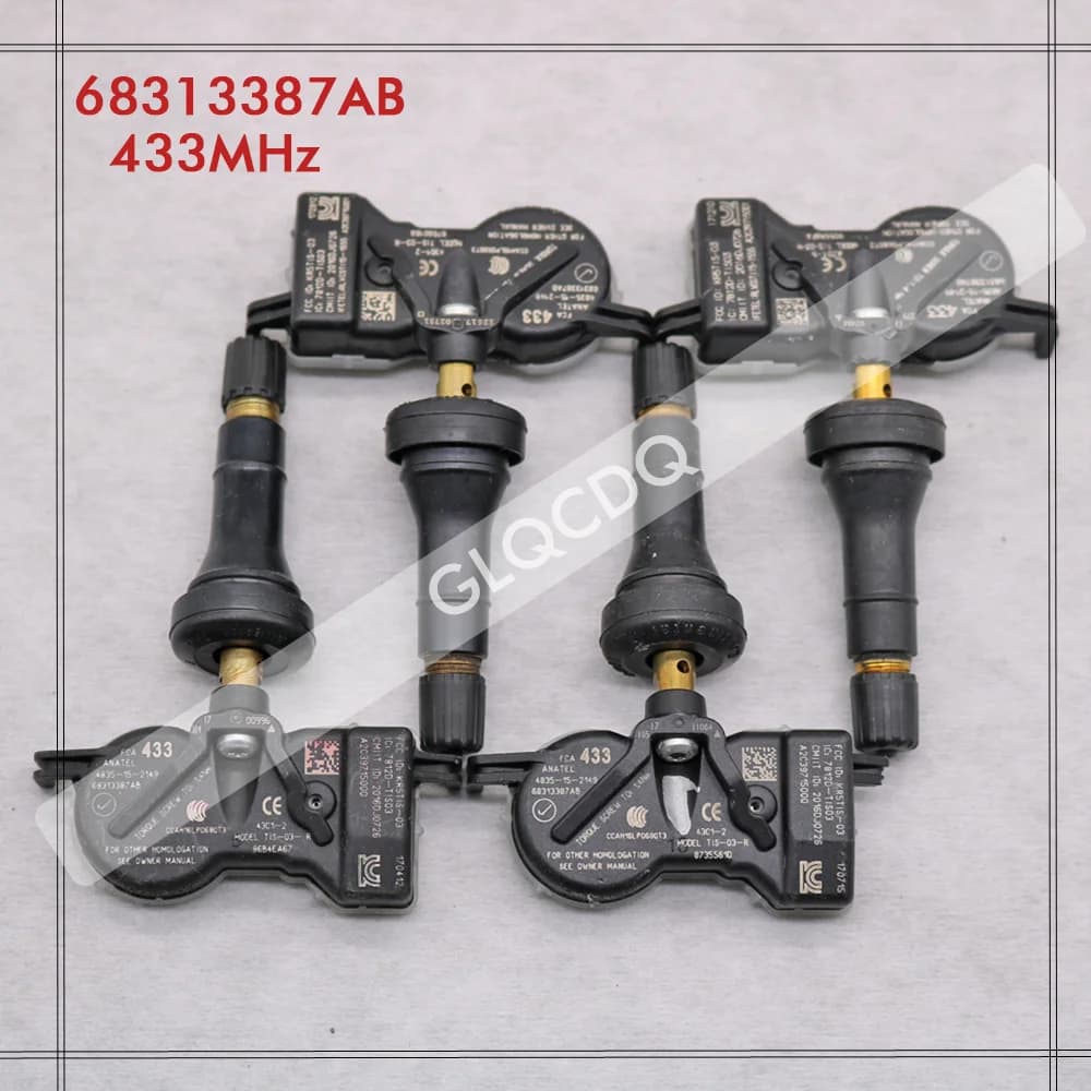 4 pièces pour Jeep Compass 2018-2024, capteur de pression des pneus TPMS 433 MHz, capteur de pressio