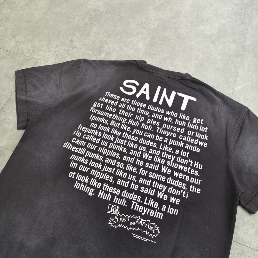 Yao mode Saint de Michael 25SS t-shirt décontracté hommes hauts vêtements surdimensionné Vintage amp