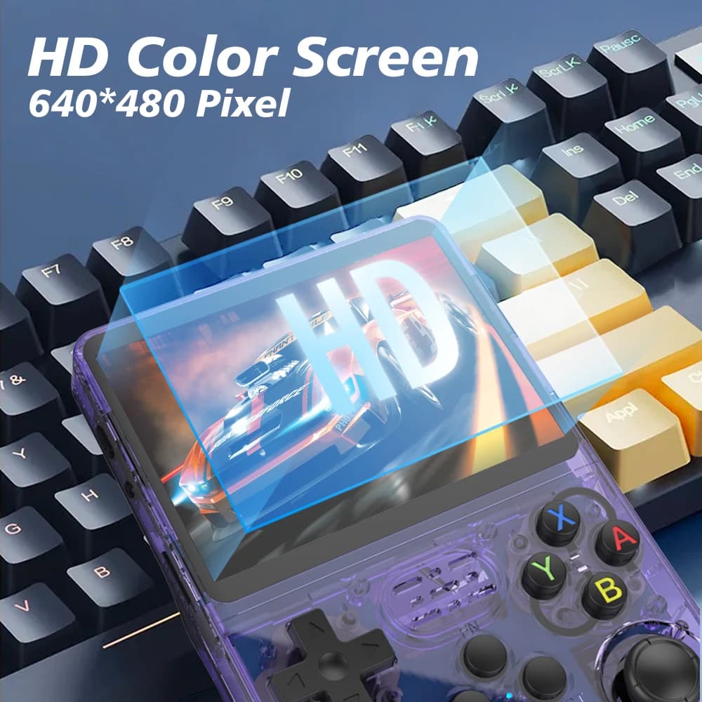Console de jeu vidéo rétro R36S, système Linux, écran IPS 3.5 ", mini lecteur vidéo portable, 64 Go,