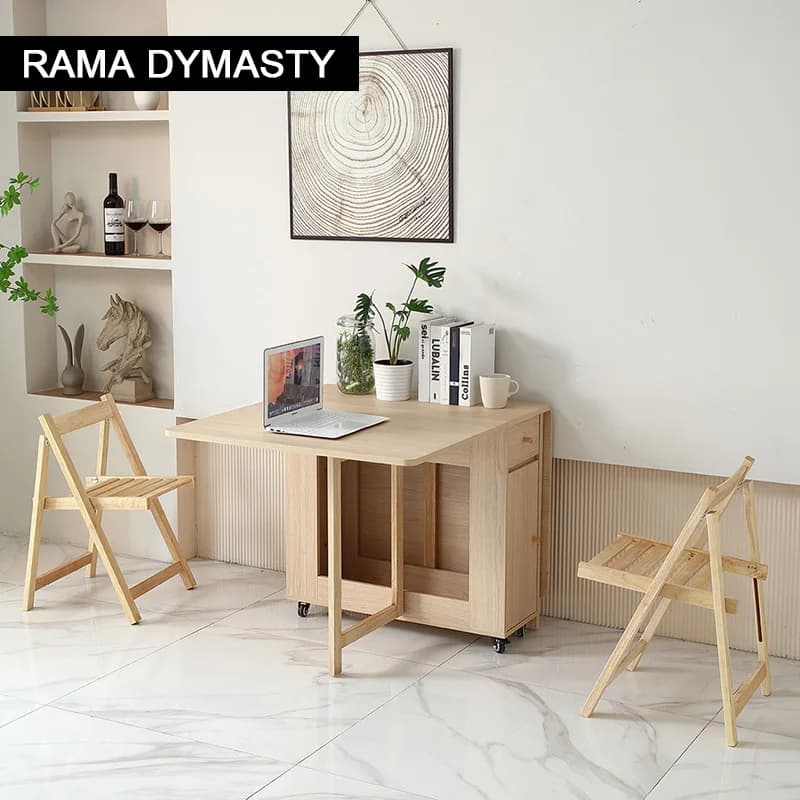 Table de salle à manger pliante extensible avec cuir chevelu tombant, table peu encombrante pour sal