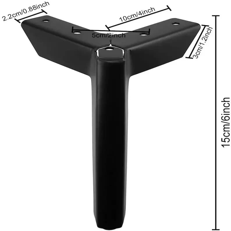 10/12/15 cm nouvelles pieds de meubles en métal noir doré hauteur pieds de canapé pour armoire lit c