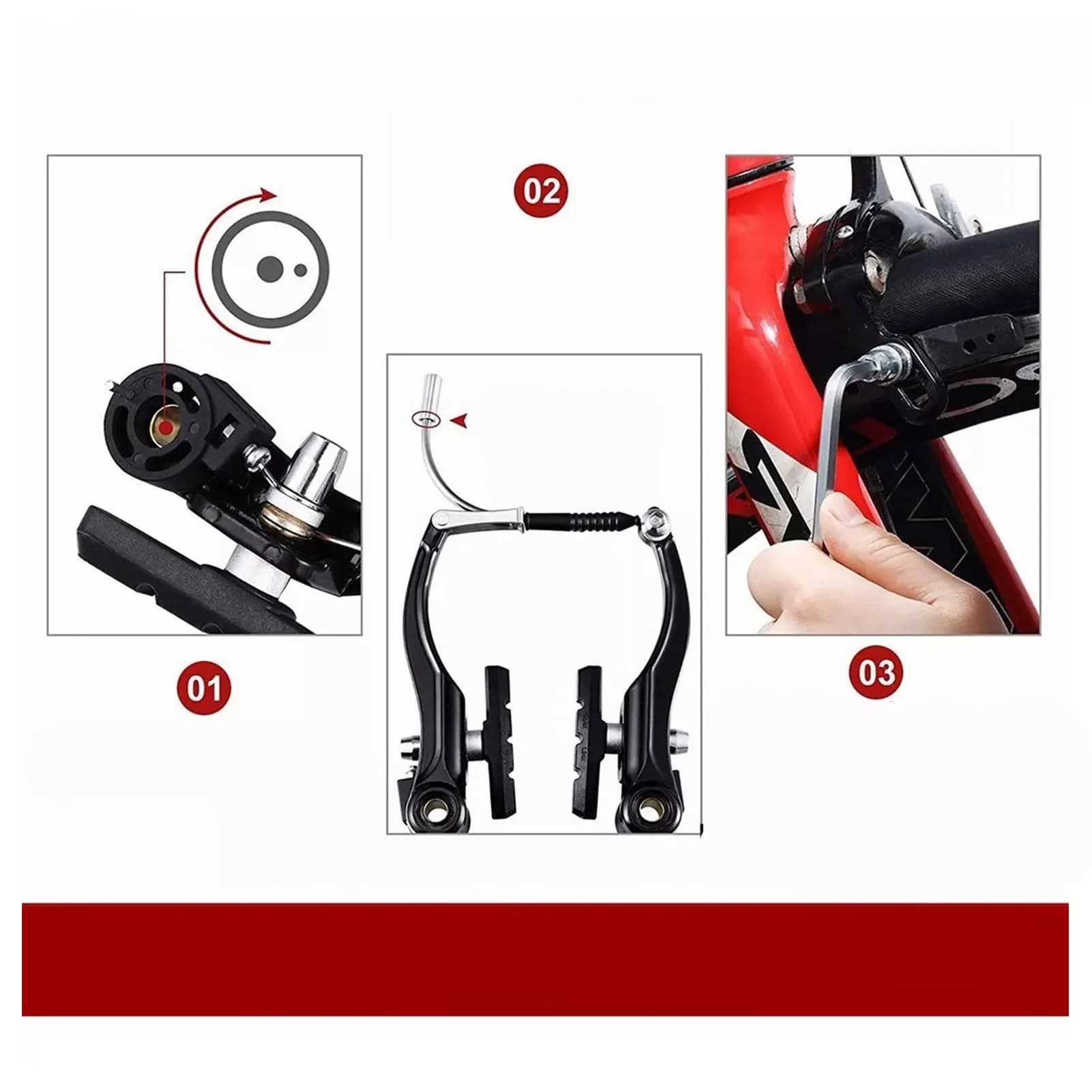 Ensemble de freins avant et arrière en V pour VTT, en alliage d'aluminium, accessoires d'équitation 