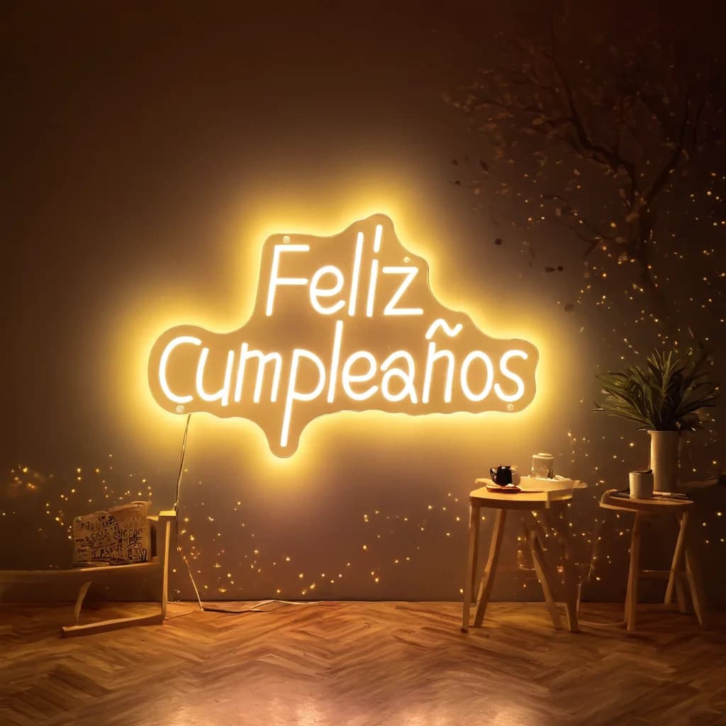 Joyeux anniversaire enseigne au néon LED néon pour la décoration de fête d'anniversaire baptême Bar 