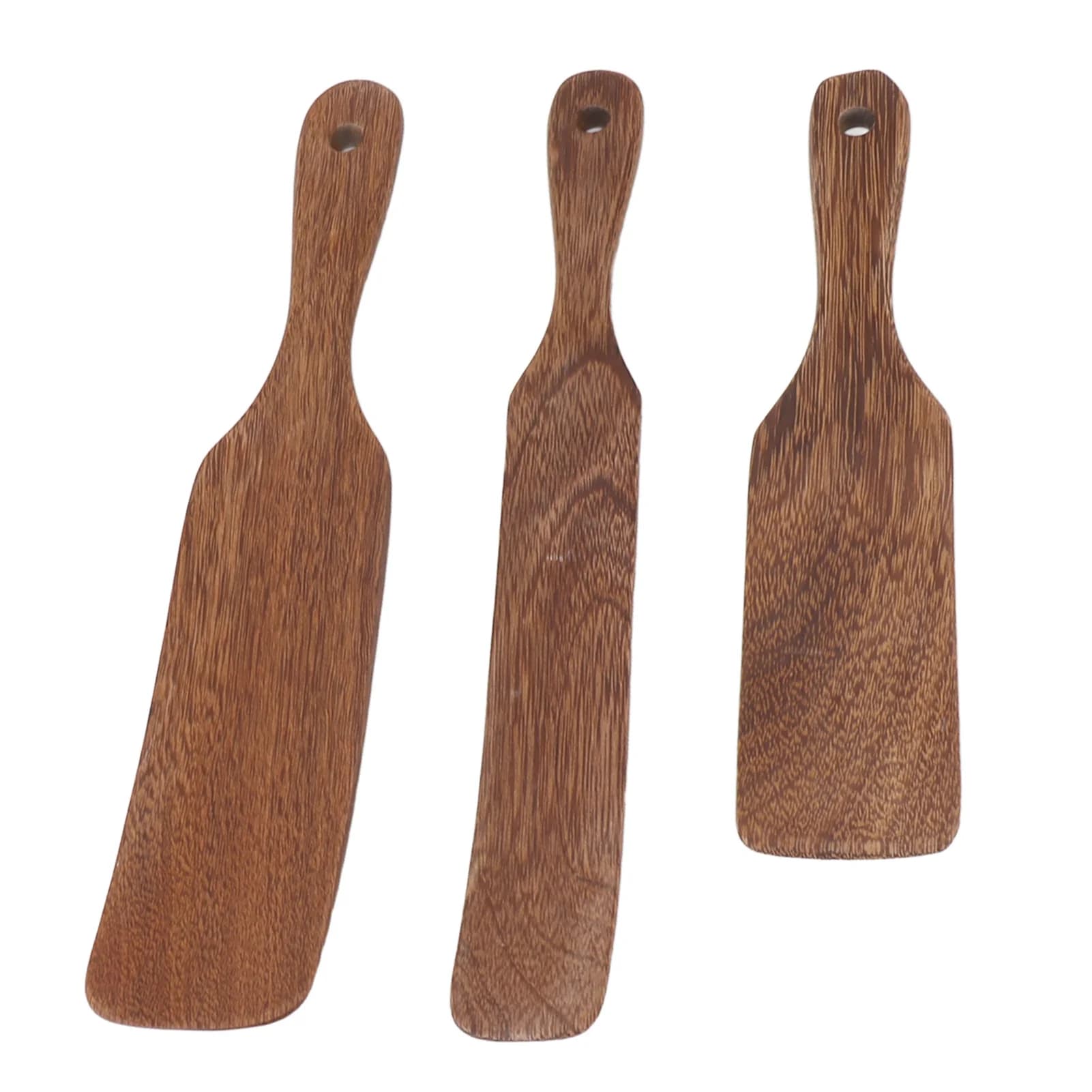Spatule en bois coordonnante avec tête de pelle large, spatule tournante en teck, steak, pizza, lait