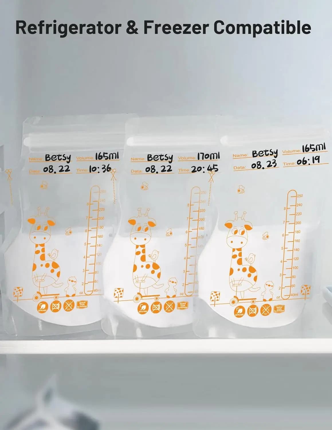 Sac de conservation du lait maternel, 250ml, 100 pièces, conteneurs de stockage des aliments pour bé