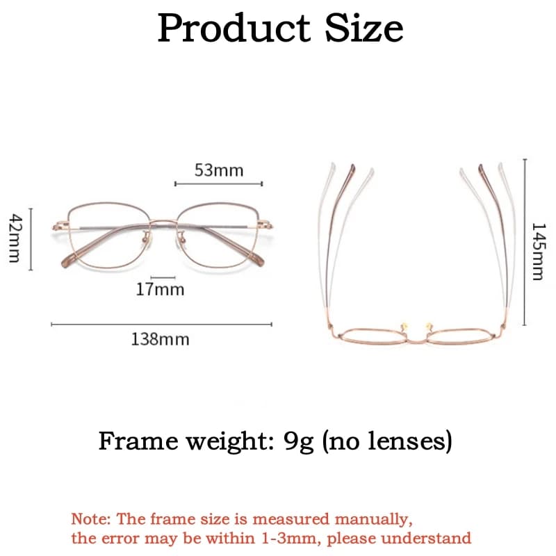 YIMARUILI Ultra léger alliage de titane femmes oeil de chat lunettes cadre mode tendance papillon op