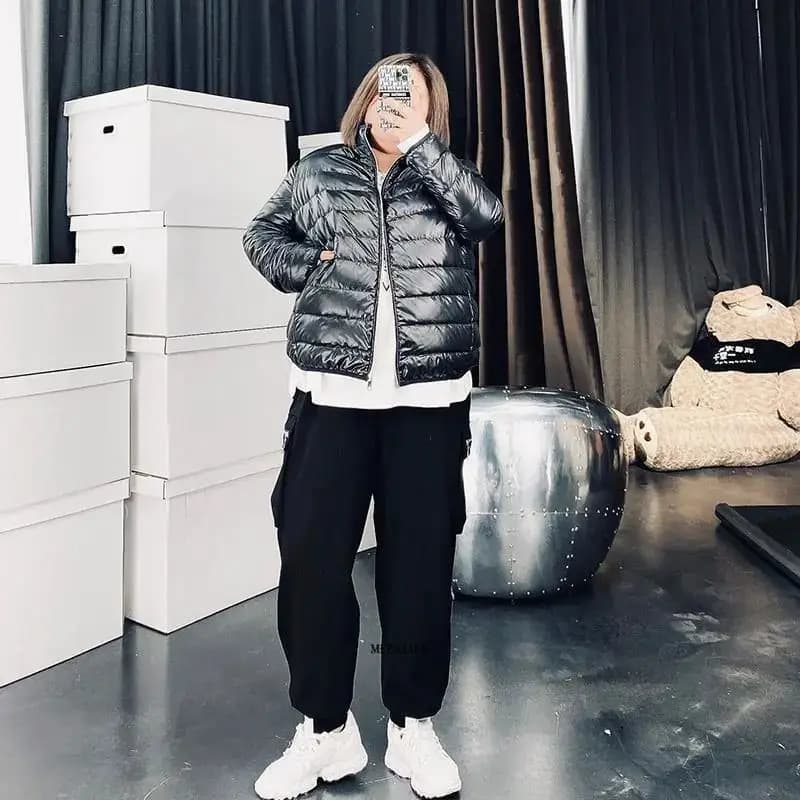 Parka matelassurera à col montant pour femme, veste noire, vêtements d'extérieur pour femme, optique