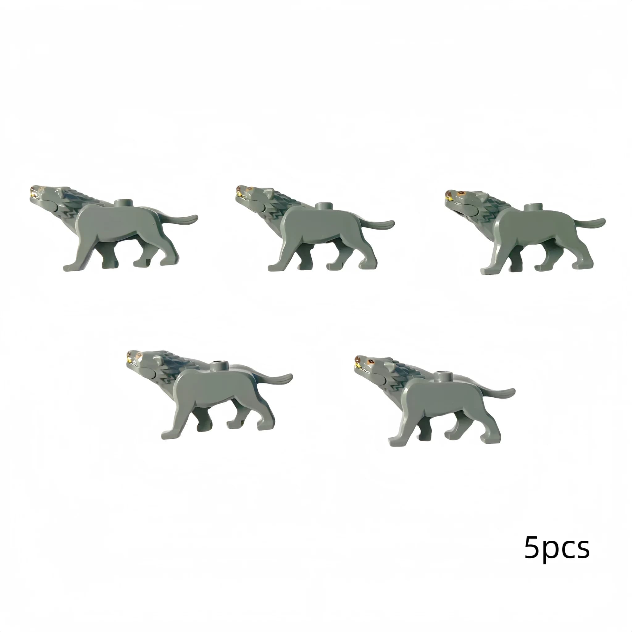 Ensemble de blocs de construction de loups, 5 pièces, jouets de bricolage, décoration de scène de lo