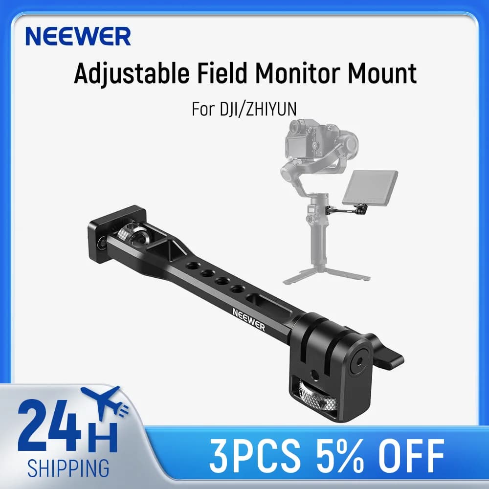 NEEpacks-Support de moniteur de terrain réglable, caméra rotative à 360 °, support d'invite avec fil