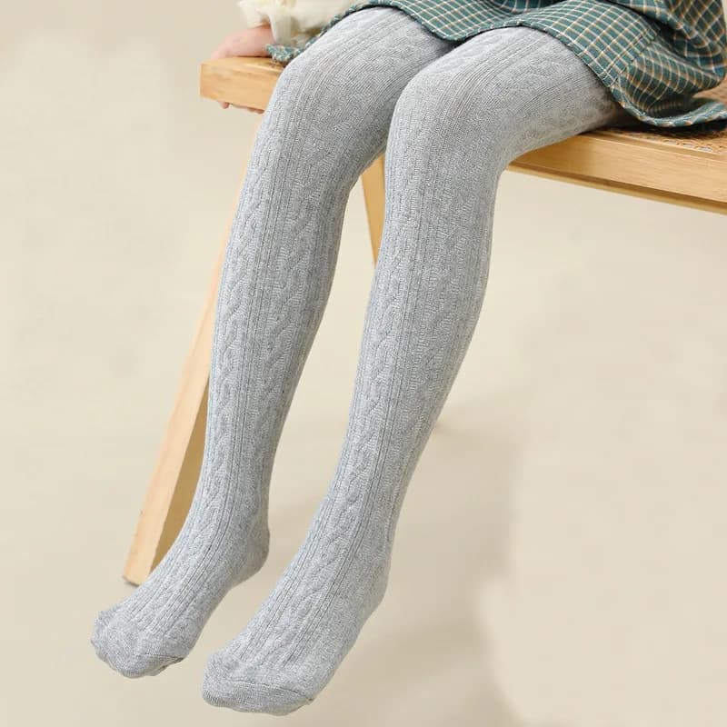Collants en coton peigné pour enfants de 0 à 12 ans, collants tricotés avec câble pour filles, colla