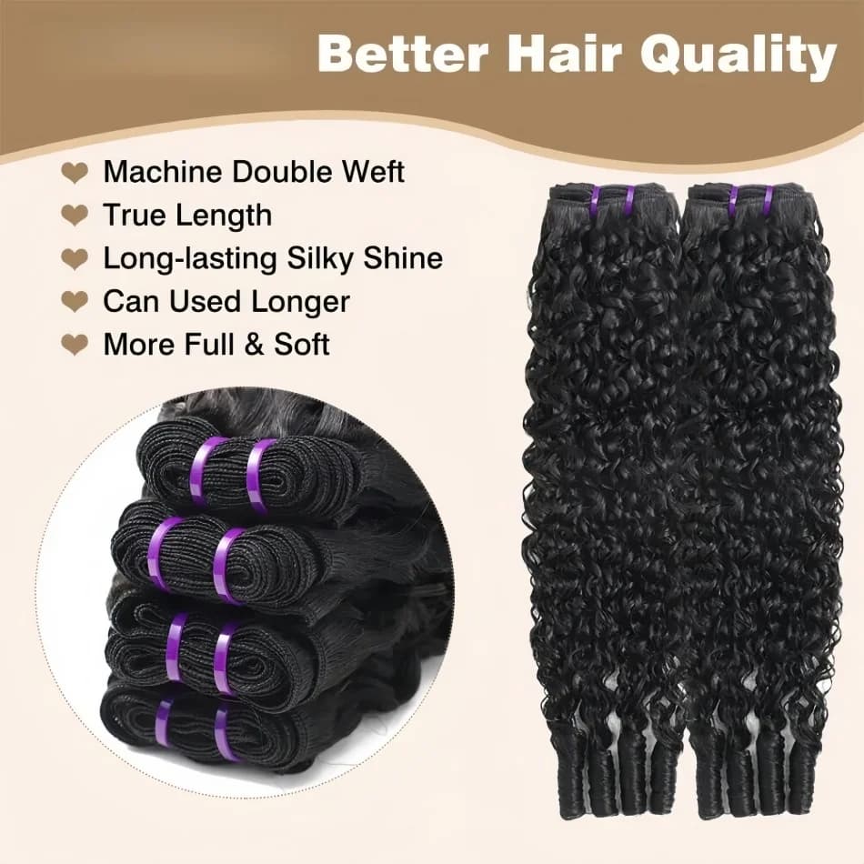 Extensions de cheveux bouclés vierges bruts birmans 12A de 32 pouces, non traités, pour tissage, ond