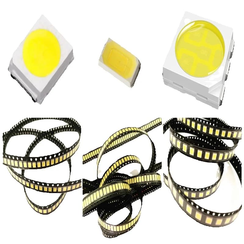Diode électroluminescente SMD LED, rouge, jaune, vert, blanc, bleu, orange, 0603, 0805, 1206, 3528, 