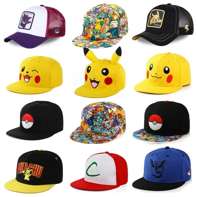 Casquette de Baseball Pokemon Pikachu pour Homme et Femme, Chapeau Ajustable de Cosplay, de dehors, 