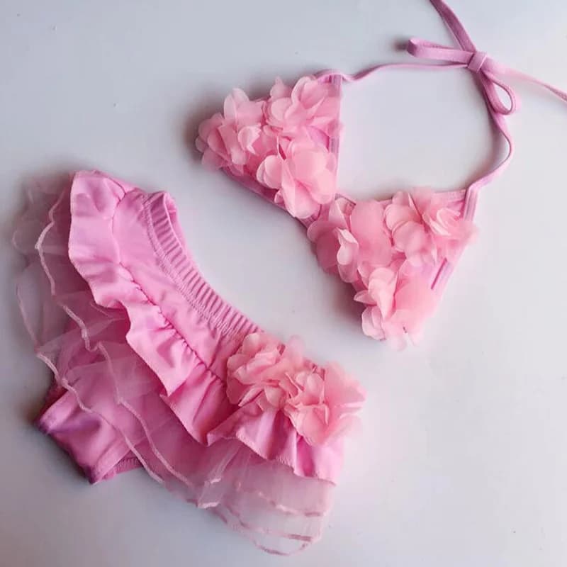 Nouveau maillot de bain pour enfants mignon fleur bébé maillot de bain pour les filles