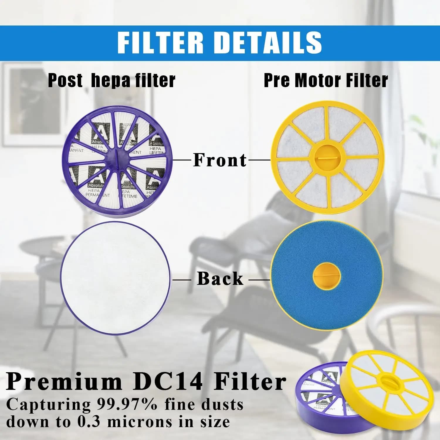 Filtre HEPA pour aspirateur Dyson DC05 DC08 DC19 DC20 DC21 DC29, filtres pré et post-moteur, accesso