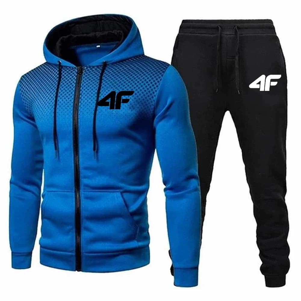 Automne hiver hommes survêtement Jogging pantalons de survêtement 2 pièces ensemble Sport veste à gl