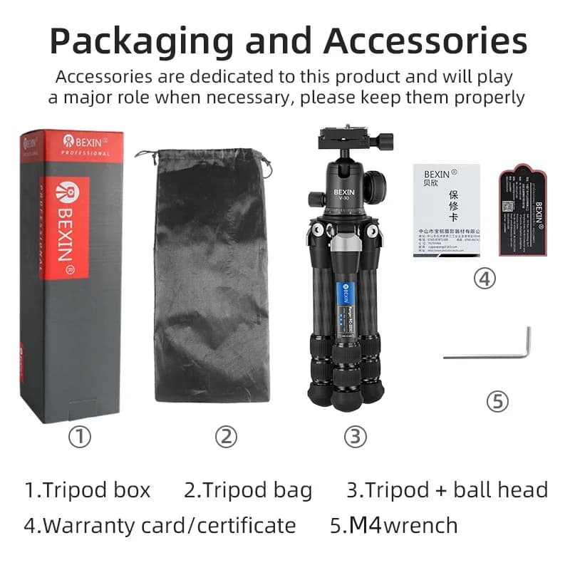 Mini trépied en Fiber de carbone, Compact, léger, Portable, avec poignée, tête sphérique, charge max