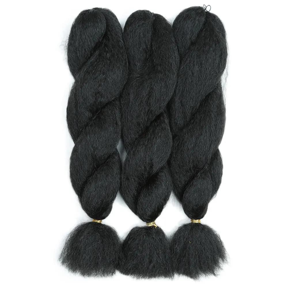 Mèches synthétiques au Crochet Vixen 26 pouces, cheveux crépus et lisses au Crochet pour femmes noir