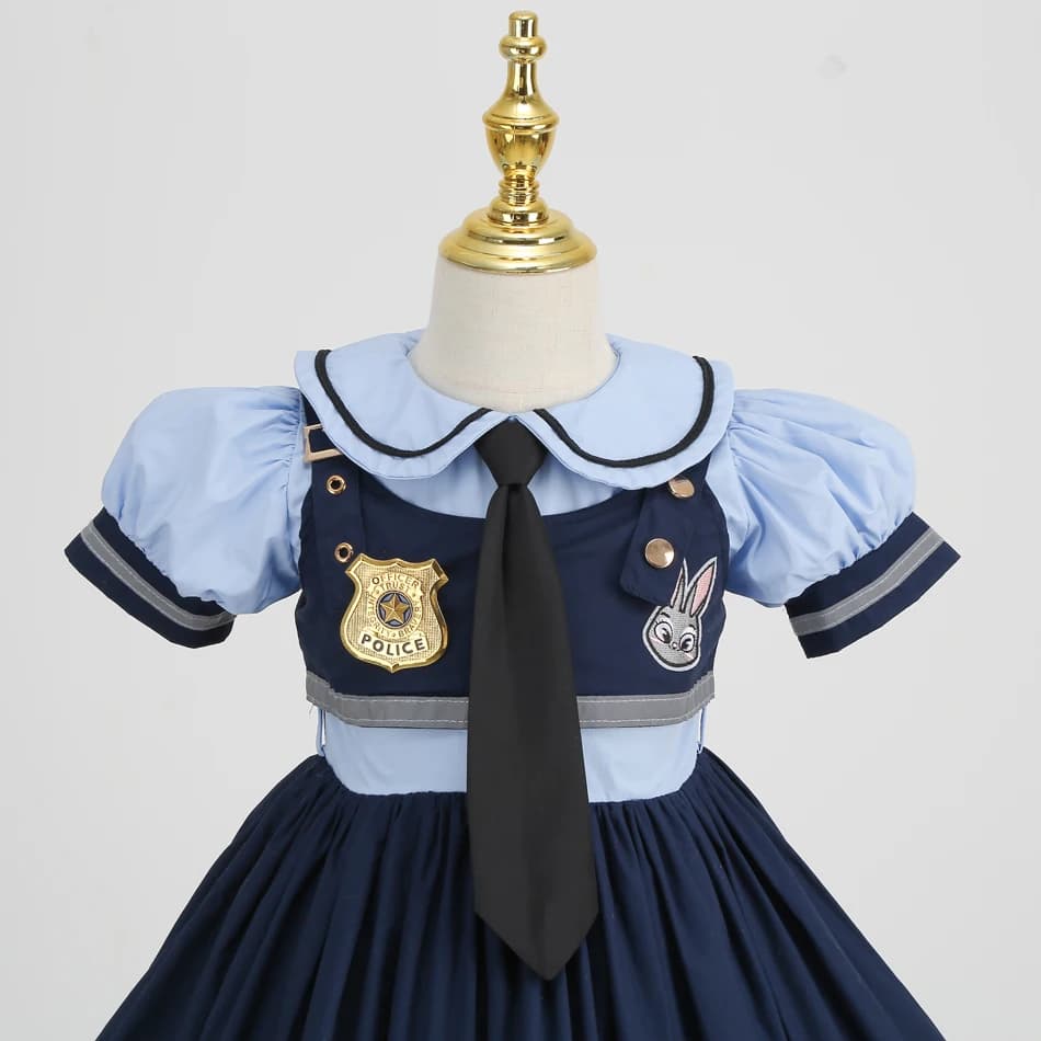 Costume de cosplay Judy pour enfants, robe de fête de carnaval, ensemble de chaussettes, ceinture et
