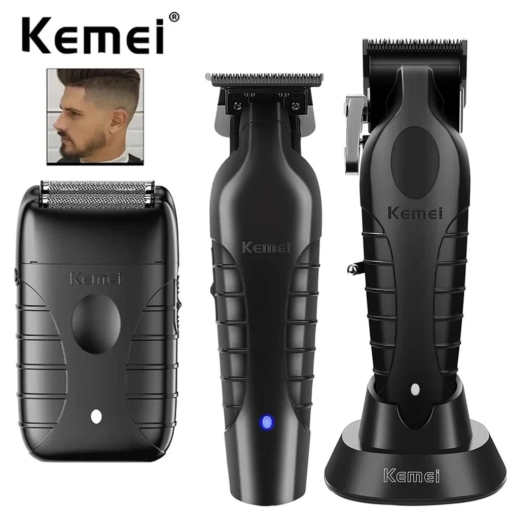 Kemei 2299 2296 T95 Tondeuse à cheveux professionnelle sans fil pour hommes tondeuse électrique raso