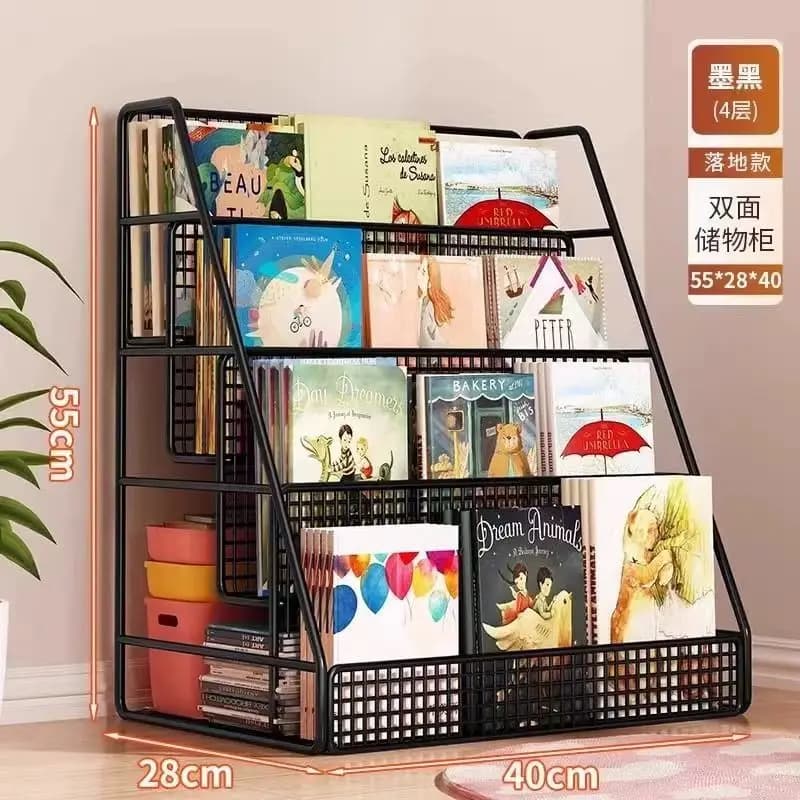 Bibliothèque Mobile pour enfants, support de rangement pour livres d'images, sous la table, roue uni