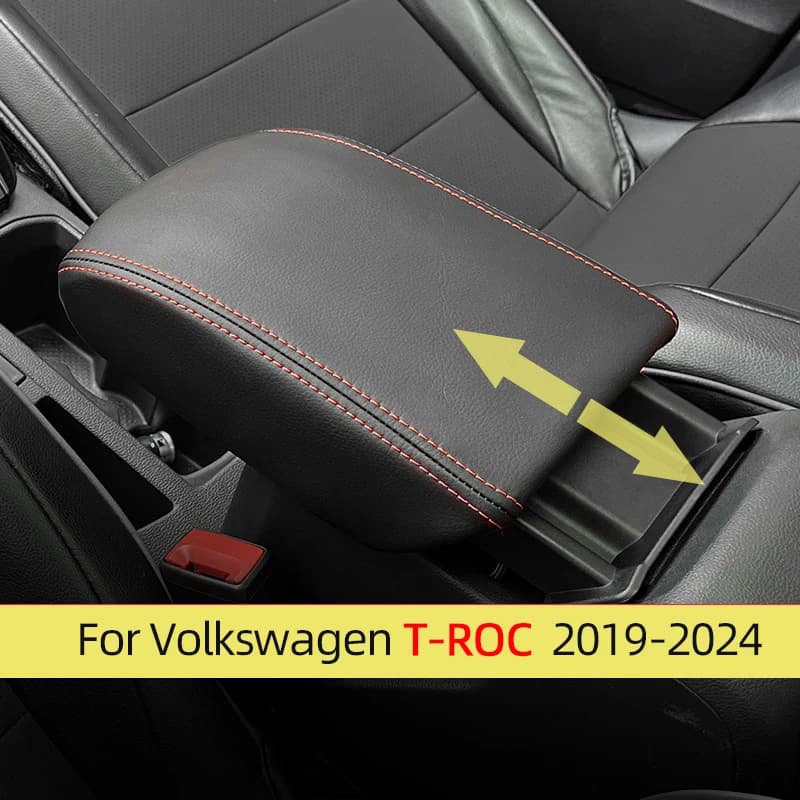 Housse de protection en cuir pour boîte d'accoudoir de Console centrale, accessoires pour VW t-roc T