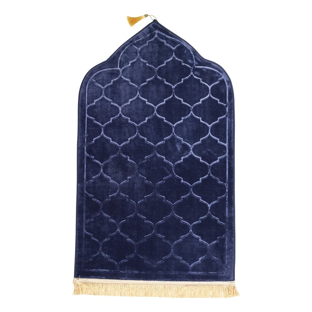 Tapis de prière de voyage à genoux, doux, antidérapant, en flanelle, pour musulman, Ramadan, gaufrag